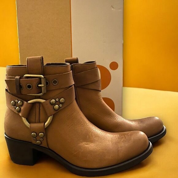 NIB Cole Haan G Series Galveston Harness Brown Leather Waterproof Boot sz 6 6B - Picture 1 of 12